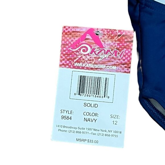 NWT Kanu Surf Navy One Piece Side Cut Out, Youth 12, NWT - Picture 4 of 4